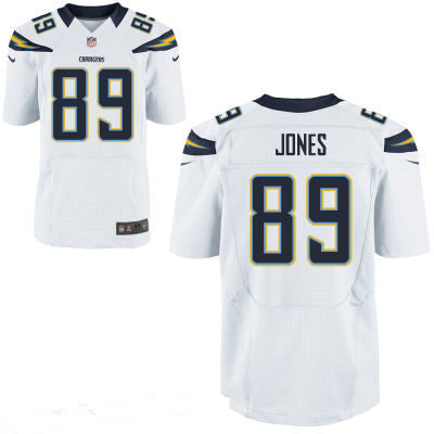 Mens San Diego Chargers 89 James Jone White Road Stitched Nfl Nike Elite Jersey