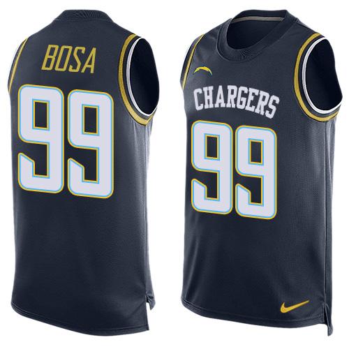 Mens San Diego Chargers 99 Joey Bosa Navy Blue Hot Pressing Player Name Number Nike Nfl Tank Top Jersey