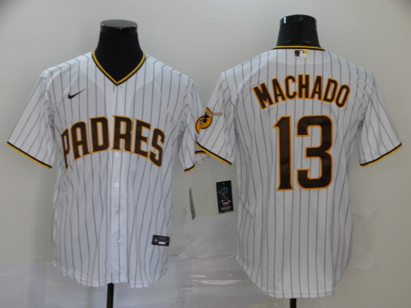 Mens San Diego Padres 13 Manny Machado White Stitched Mlb Cool Base Nike Jersey