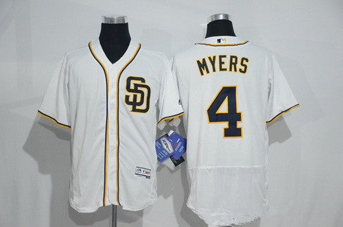 Mens San Diego Padres 4 Wil Myers White Home 2016 Flexbase Majestic Baseball Jersey
