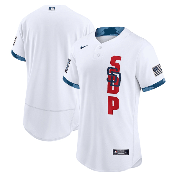 Mens San Diego Padres Blank 2021 White All star Flex Base Stitched Mlb Jersey