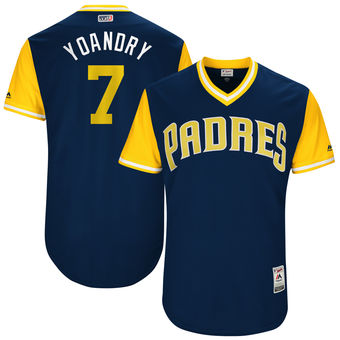 Mens San Diego Padres Manuel Margot Yoandry Majestic Navy 2017 Players Weekend Authentic Jersey