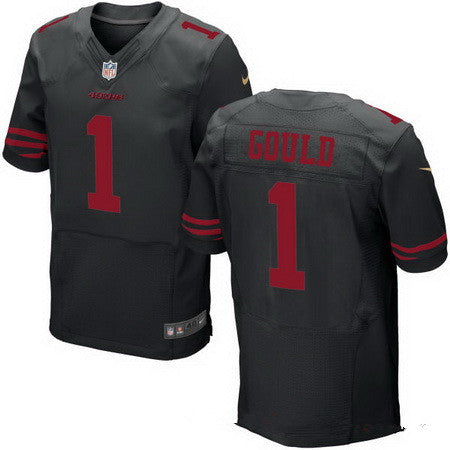 Mens San Francisco 49ers 1 Robbie Gould Black Alternate Stitched Nfl Nike Elite Jersey