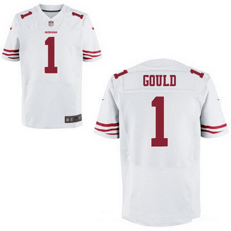 Mens San Francisco 49ers 1 Robbie Gould White Road Stitched Nfl Nike Elite Jersey