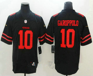 Mens San Francisco 49ers 10 Jimmy Garoppolo Black 2017 Vapor Untouchable Stitched Nfl Nike Limited Jersey