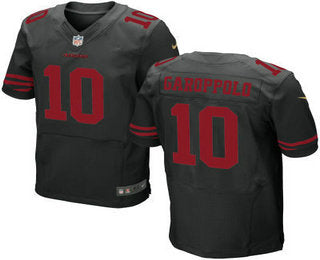 Mens San Francisco 49ers 10 Jimmy Garoppolo Black Alternate Stitched Nfl Nike Elite Jersey