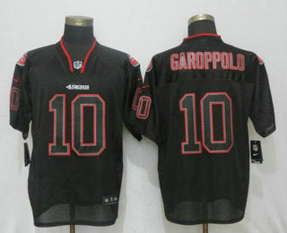 Mens San Francisco 49ers 10 Jimmy Garoppolo Lights Out Black Stitched Nfl Nike Elite Jersey