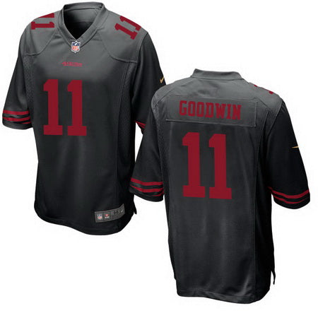 Mens San Francisco 49ers 11 Marquise Goodwin Black Alternate Stitched Nfl Nike Game Jersey