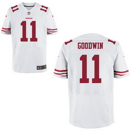Mens San Francisco 49ers 11 Marquise Goodwin White Road Stitched Nfl Nike Elite Jersey
