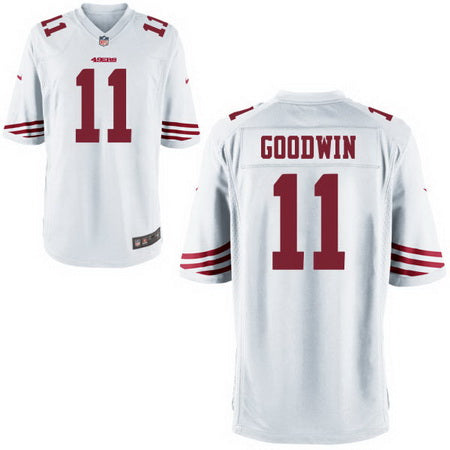 Mens San Francisco 49ers 11 Marquise Goodwin White Road Stitched Nfl Nike Game Jersey