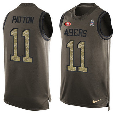 Mens San Francisco 49ers 11 Quinton Patton Green Salute To Service Hot Pressing Player Name Number Nike Nfl Tank Top Jersey