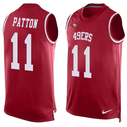 Mens San Francisco 49ers 11 Quinton Patton Red Hot Pressing Player Name Number Nike Nfl Tank Top Jersey