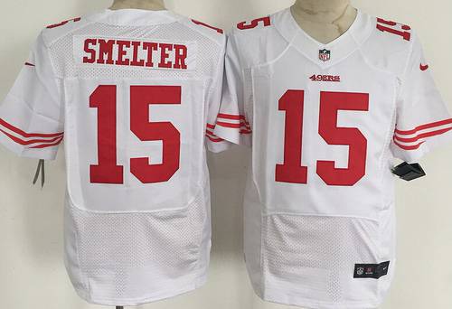 Mens San Francisco 49ers 15 Deandre Smelter Nike White Elite Jersey