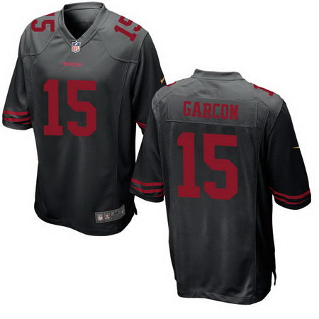 Mens San Francisco 49ers 15 Pierre Garcon Black Alternate Stitched Nfl Nike Game Jersey