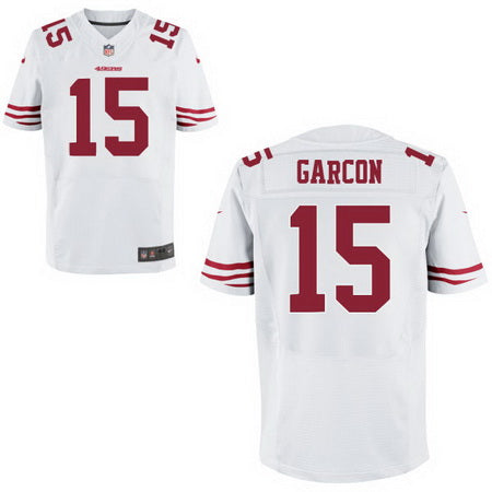 Mens San Francisco 49ers 15 Pierre Garcon White Road Stitched Nfl Nike Elite Jersey