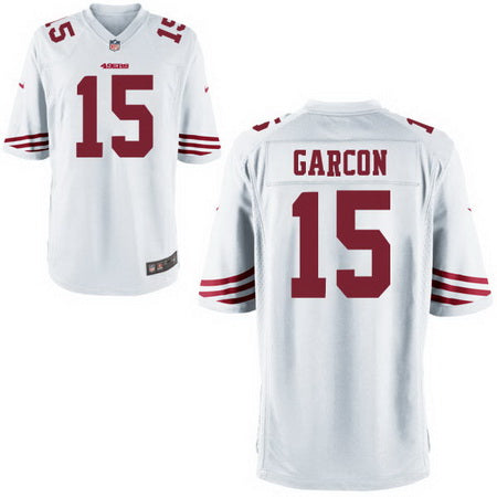 Mens San Francisco 49ers 15 Pierre Garcon White Road Stitched Nfl Nike Game Jersey