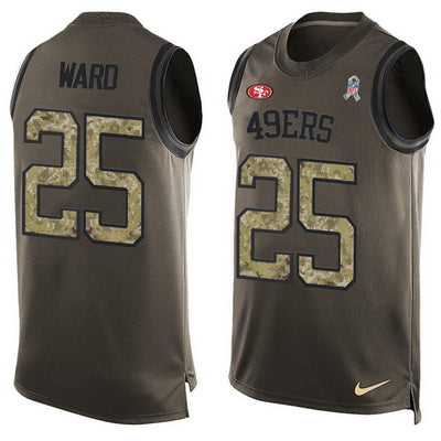 Mens San Francisco 49ers 25 Jimmie Ward Green Salute To Service Hot Pressing Player Name Number Nike Nfl Tank Top Jersey