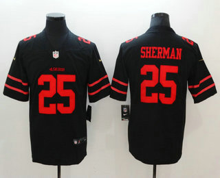 Mens San Francisco 49ers 25 Richard Sherman Black 2017 Vapor Untouchable Stitched Nfl Nike Limited Jersey