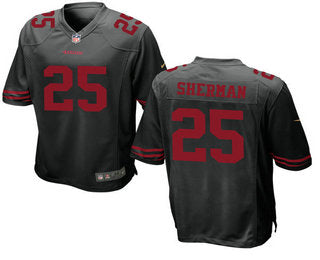Mens San Francisco 49ers 25 Richard Sherman Black Alternate Stitched Nfl Nike Elite Jersey