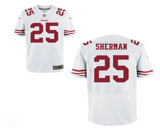 Mens San Francisco 49ers 25 Richard Sherman White Road Stitched Nfl Nike Elite Jersey