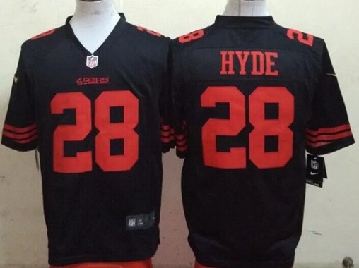 Mens San Francisco 49ers 28 Carlos Hyde Black Alternate 2015 Nfl Nike Game Jersey