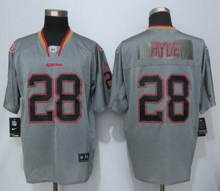 Mens San Francisco 49ers 28 Carlos Hyde Lights Out Gray Nfl Nike Elite Jersey