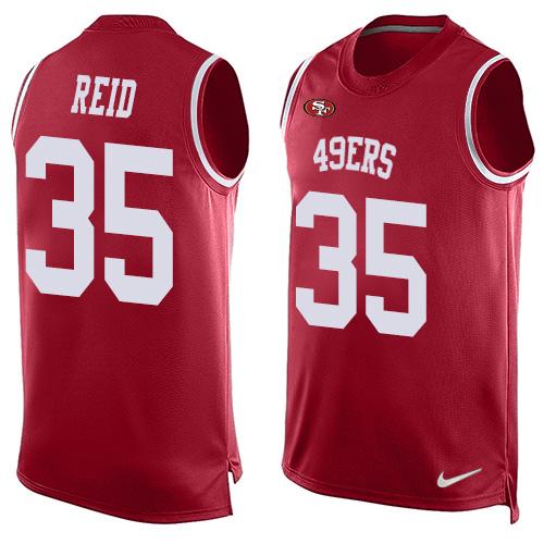 Mens San Francisco 49ers 35 Eric Reid Red Hot Pressing Player Name Number Nike Nfl Tank Top Jersey