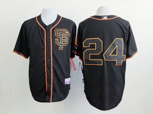 Mens San Francisco Giants 24 Willie Mays 2015 Black Sf Edition Cool Base Jersey