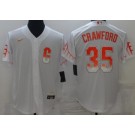 Mens San Francisco Giants 35 Brandon Crawford White 2021 Mlb Stitched Cool Base Nike Jersey