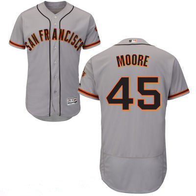 Mens San Francisco Giants 45 Matt Moore Gray Road 2016 Majestic Flex Base Stitched Mlb Jersey