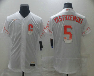 Mens San Francisco Giants 5 Mike Yastrzemski White 2021 City Connect Stitched Mlb Flex Base Nike Jersey