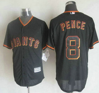 Mens San Francisco Giants 8 Hunter Pence Alternate Black 2015 Mlb Cool Base Jersey