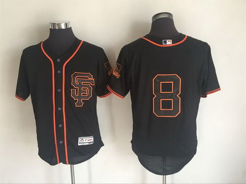 Mens San Francisco Giants 8 Hunter Pence Black Sf 2016 Flexbase Majestic Baseball Jersey