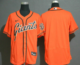 Mens San Francisco Giants Blank Orange Stitched Nike Mlb Flex Base Jersey