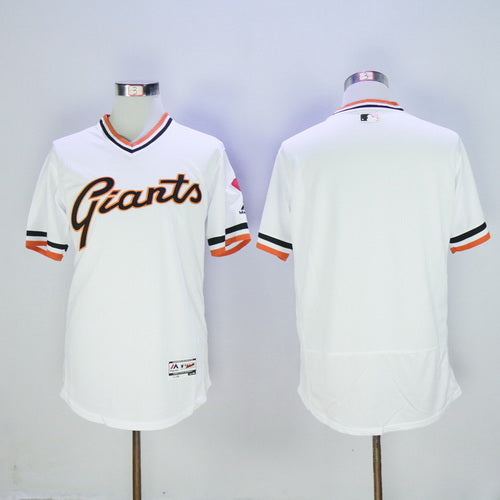Mens San Francisco Giants Blank White Pullover 2016 Flexbase Majestic Baseball Jersey
