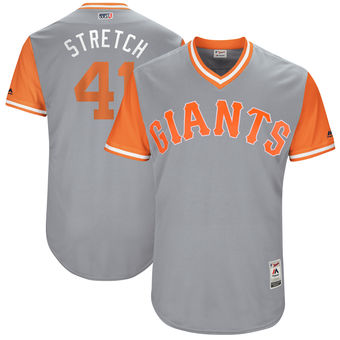 Mens San Francisco Giants Mark Melancon Stretch Majestic Gray 2017 Players Weekend Authentic Jersey