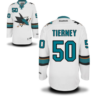 Mens San Jose Sharks 50 Chris Tierney White Away Hockey Jersey