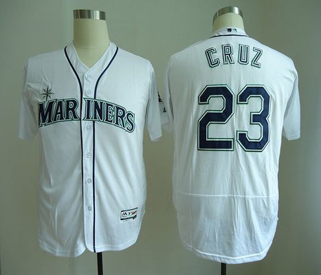 Mens Seattle Mariners 23 Nelson Cruz White Home Stitched Mlb Majestic Flex Base Jersey