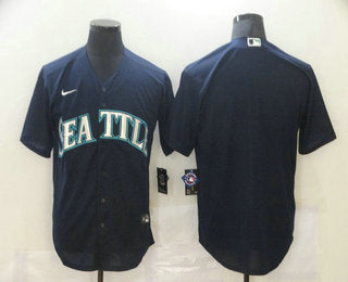 Mens Seattle Mariners Blank Navy Blue Stitched Mlb Cool Base Nike Jersey