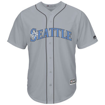 Mens Seattle Mariners Majestic Gray Fathers Day Cool Base Replica Team Jersey