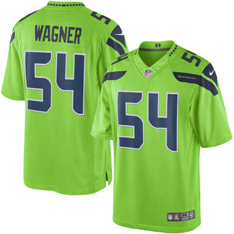 Mens Seattle Seahawks 54 Bobby Wagner Nike Green Color Rush Limited Jersey