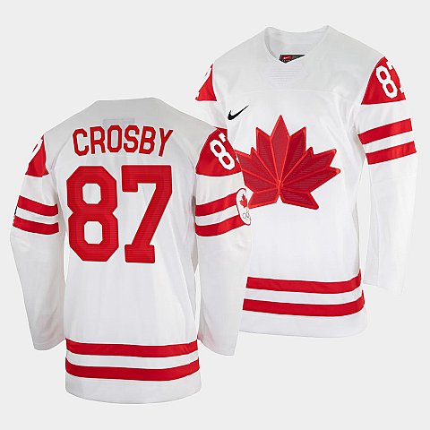 Mens Sidney Crosby Canada Hockey White 2022 Beijing Winter Olympic Home 87 Rrplica Jersey
