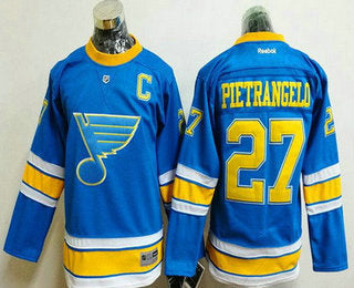 Mens St Louis Blues 27 Alex Pietrangelo Blue 2017 Winter Classic Stitched Nhl Reebok Hockey Jersey