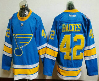 Mens St Louis Blues 42 David Backes Blue 2017 Winter Classic Stitched Nhl Reebok Hockey Jersey