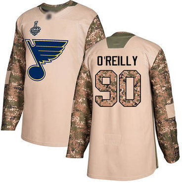 Mens St Louis Blues 90 Ryan Oreilly Camo Authentic 2017 Veterans Day 2019 Stanley Cup Final Bound Stitched Hockey Jersey