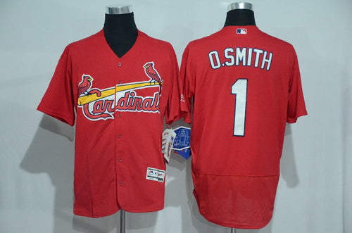 Mens St Louis Cardinals 1 Ozzie Smith Retired Red 2016 Flexbase Majestic Baseball Jersey