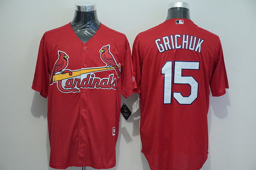 Mens St Louis Cardinals 15 Randal Grichuk Retired Red 2015 Mlb Cool Base Jersey