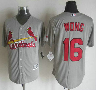 Mens St Louis Cardinals 16 Kolten Wong Away Gray 2015 Mlb Cool Base Jersey
