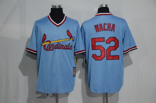 Mens St Louis Cardinals 52 Michael Wacha Light Blue Majestic Cool Base Cooperstown Collection Player Jersey