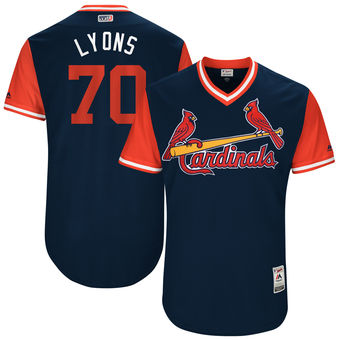 Mens St Louis Cardinals Tyler Lyons Lyons Majestic Navy 2017 Players Weekend Authentic Jersey